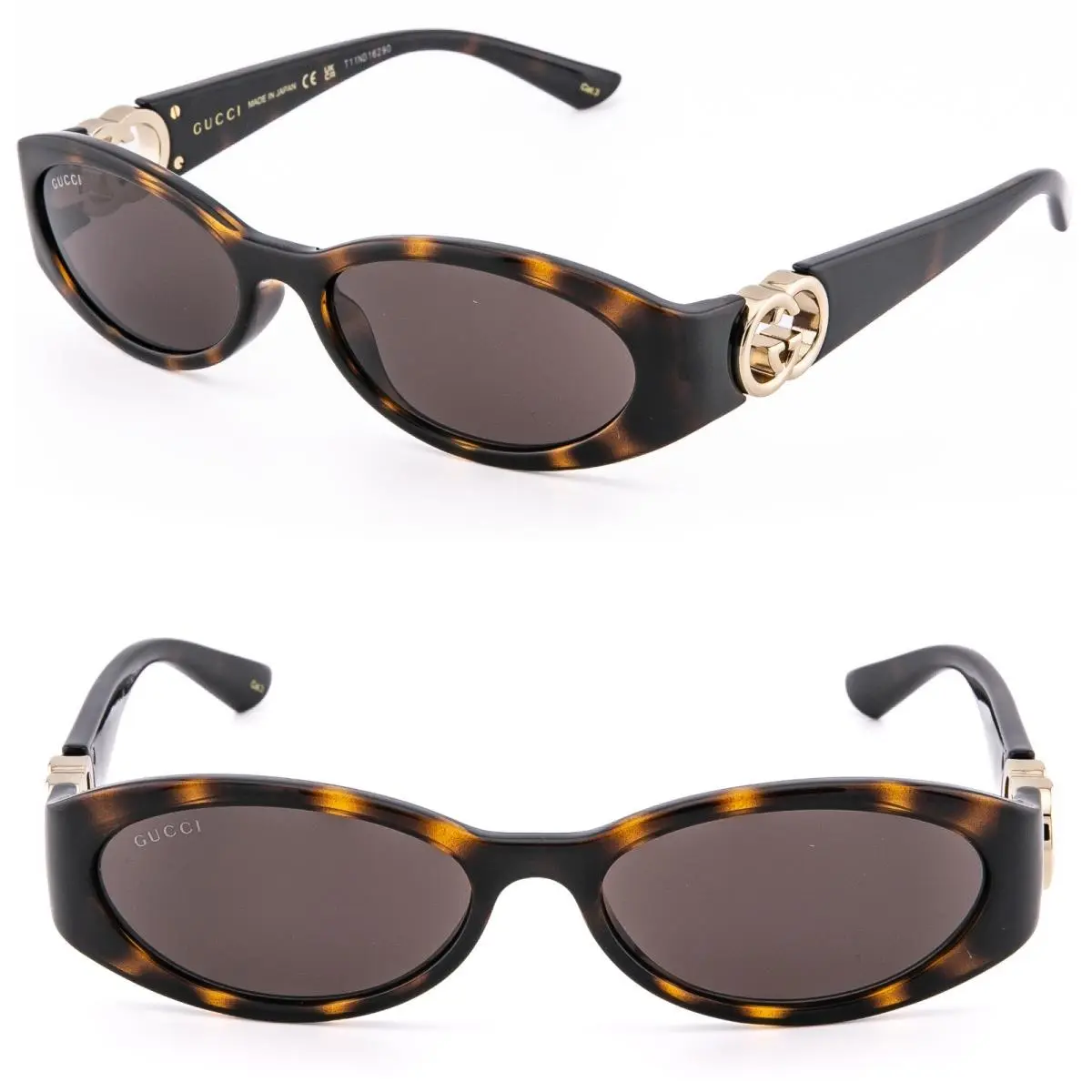 Gucci GG1660S Brown Narrow Slim 1660 GG Logo Fashion Sunglasses 002