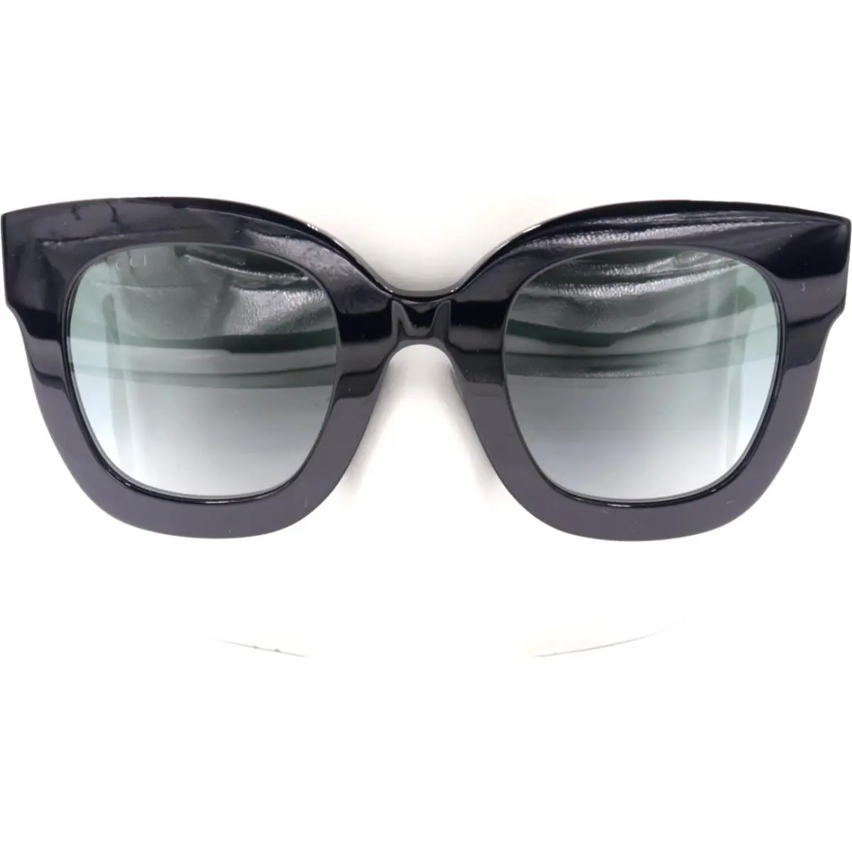 Gucci Butterfly Gloss Black Gray Gradient Sunglasses GG0208S 001 49