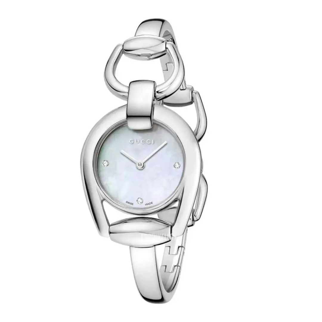 Gucci Horsebit YA139506 28mm Stainless Steel Case Mother of Pearl Dial - Dial: White, Band: Silver, Bezel: Silver