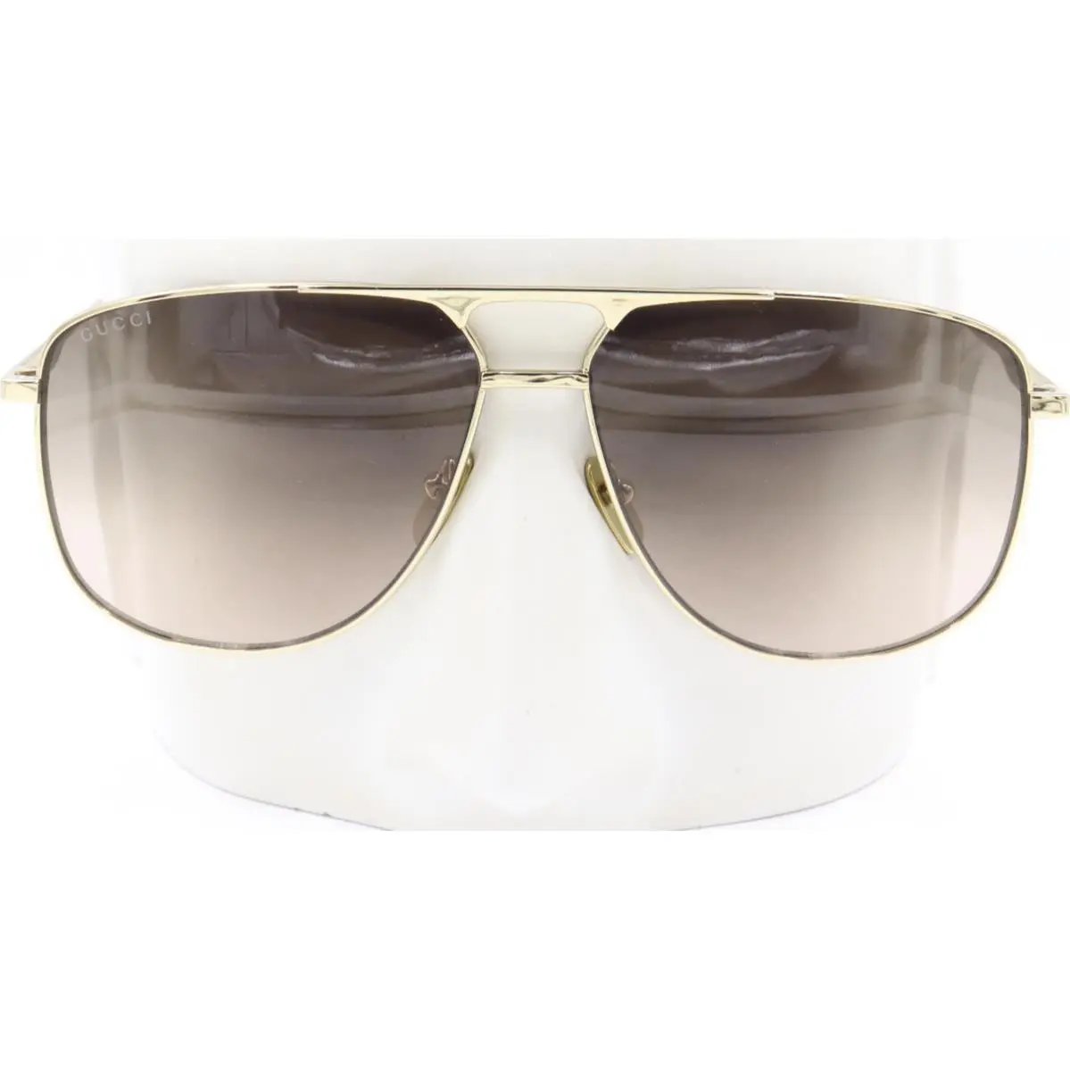Gucci Aviator Gold Tone Brown Gradient Metal Sunglasses GG0336S 001 60