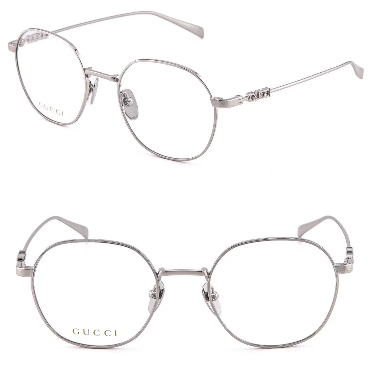 Gucci GG1939O 1939 Silver Metal Logo Classic Unisex Eyeglasses Optical Frame 002 - Frame: Silver