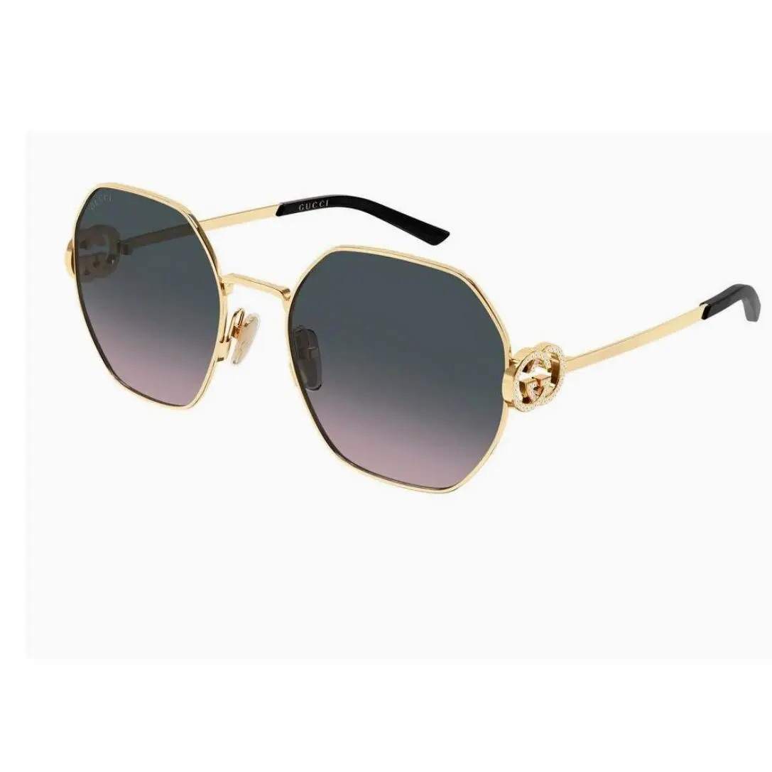 Gucci GG2046S Gold Geometric Sunglasses 58-20-135