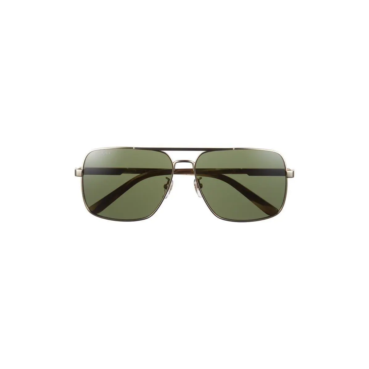 Gucci Men 62mm Aviator Sunglasses Gold Havana Green - Frame: Multicolor, Lens: Green