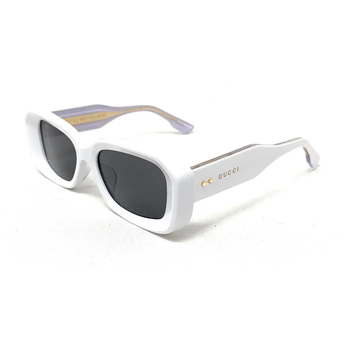 Gucci Women`s Sunglasses GG1531SK 004 White White Grey Rectangle 54mm