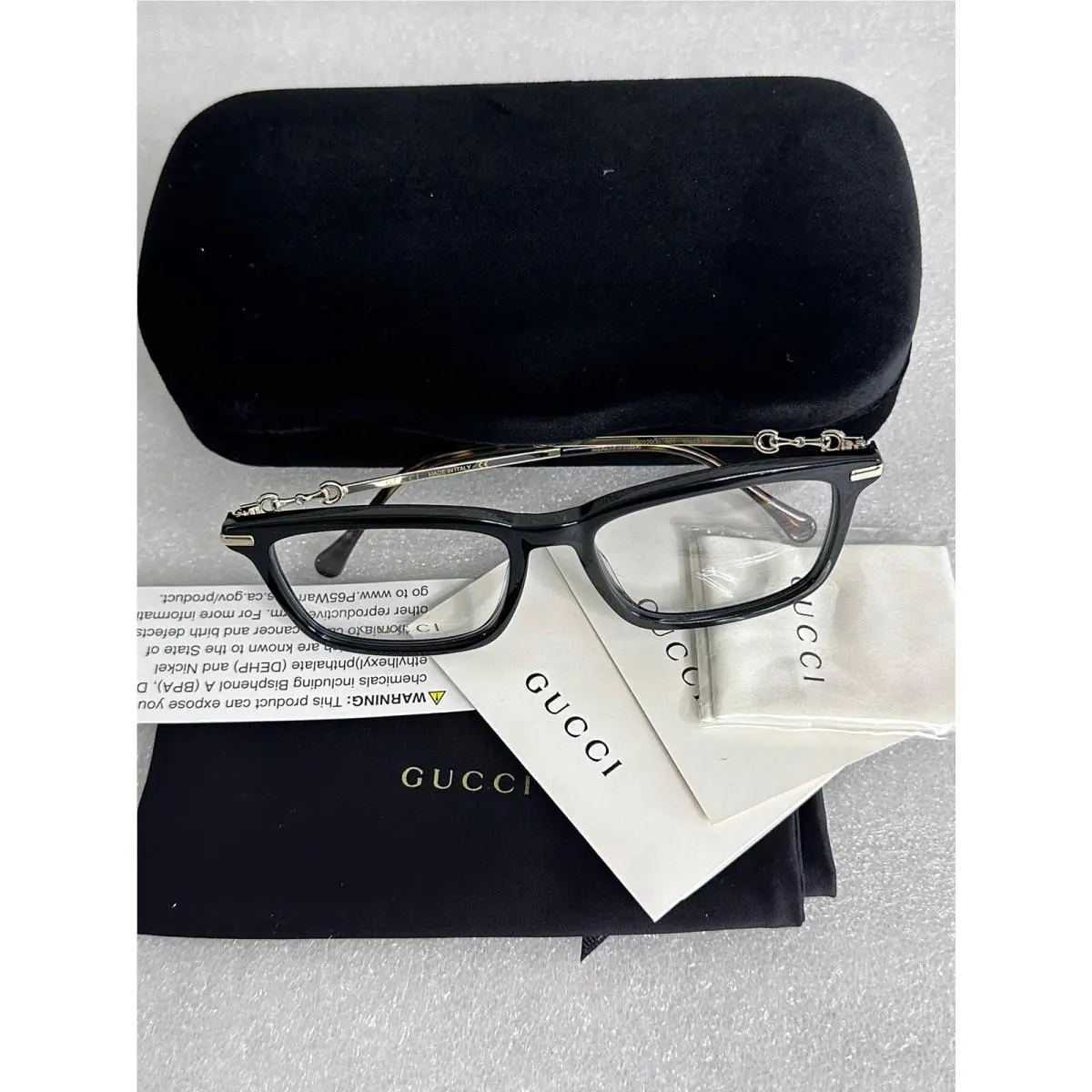 GG0920O 001 Black Gold Havana Frame RX Eyeglasses 53-18-145 Demo Lens by Gucci