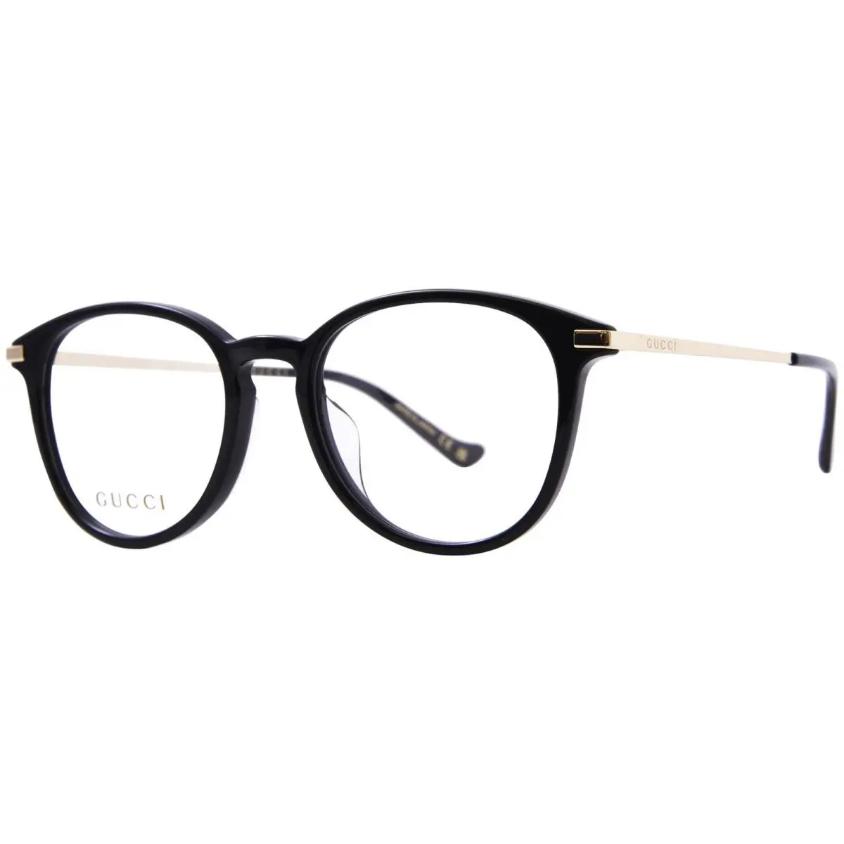 Gucci GG1466OA 001 Eyeglasses Black/gold Full Rim Oval Shape 51mm