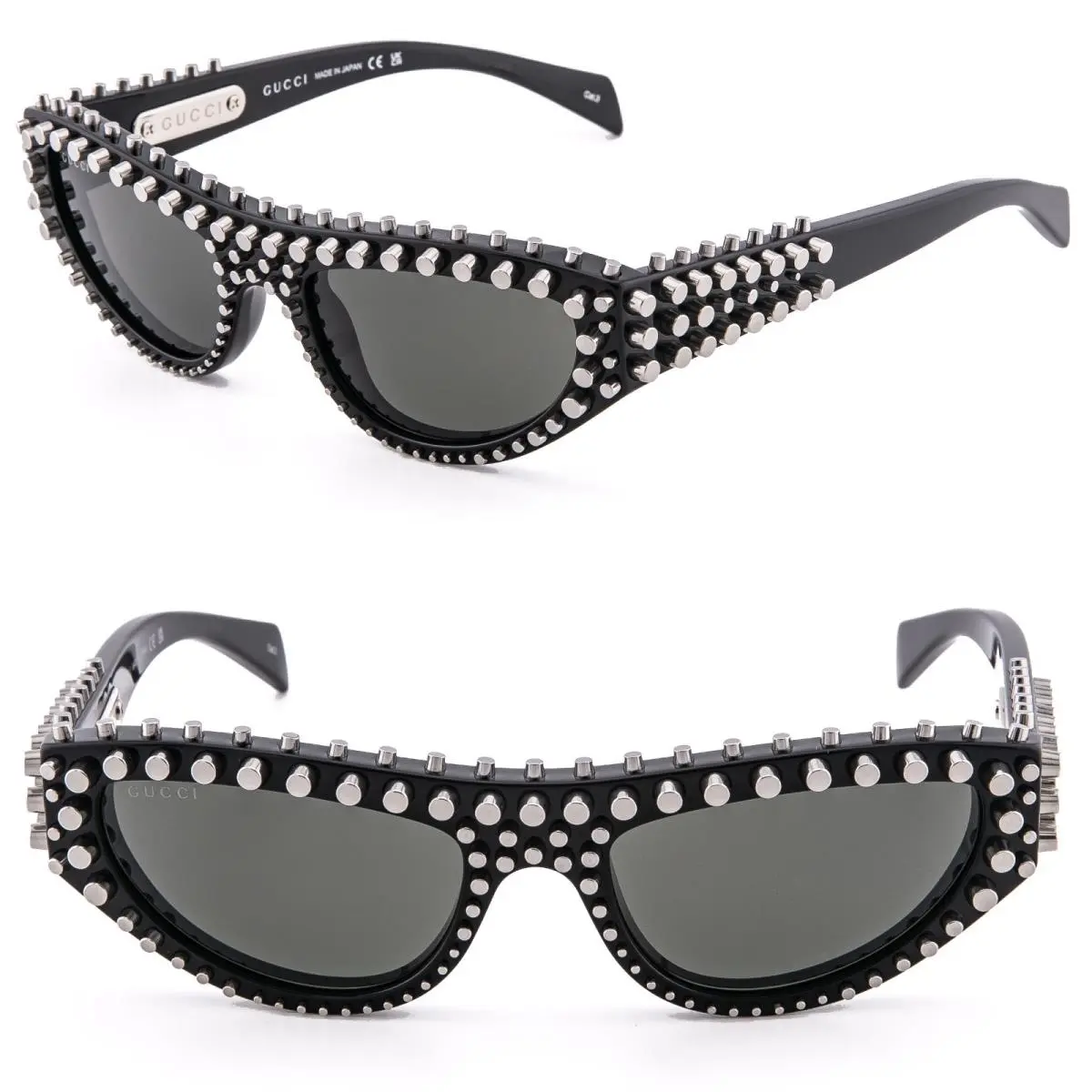 Gucci GG1919S Black 1919 Stud Spike Cat Eye Mask Fashion Sunglasses 005 Limited