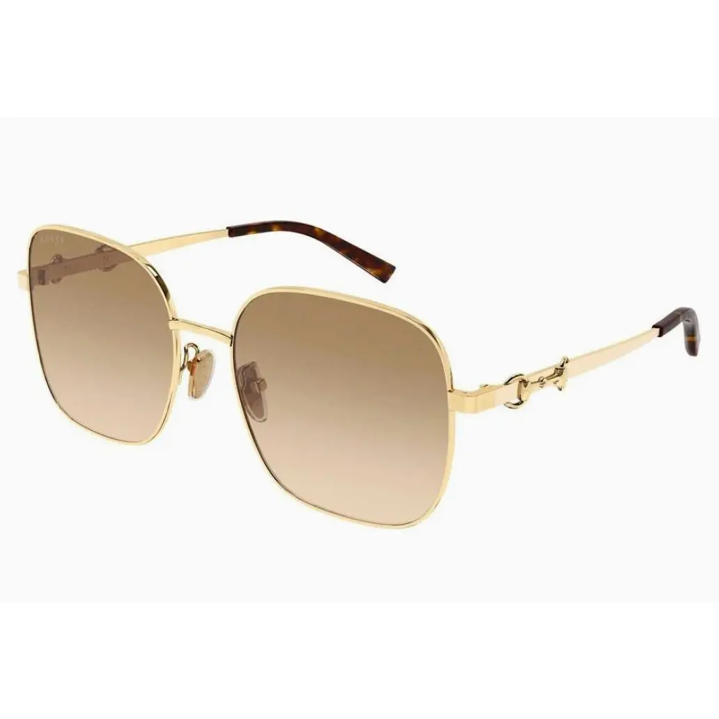 Gucci GG2053S -004 Gold Squared Sunglasses 58-18-145 - Frame: Gold, Lens: Yellow
