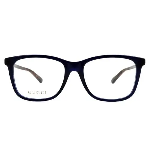 Gucci GG0018O 007 54mm Blue Brown Havana Eyeglasses Frames Italy Unisex
