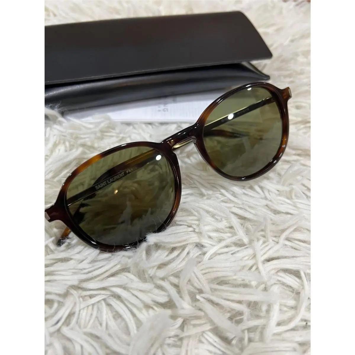 Saint Laurent SL 110 Sunglasses Round Women`s Brown by Gucci