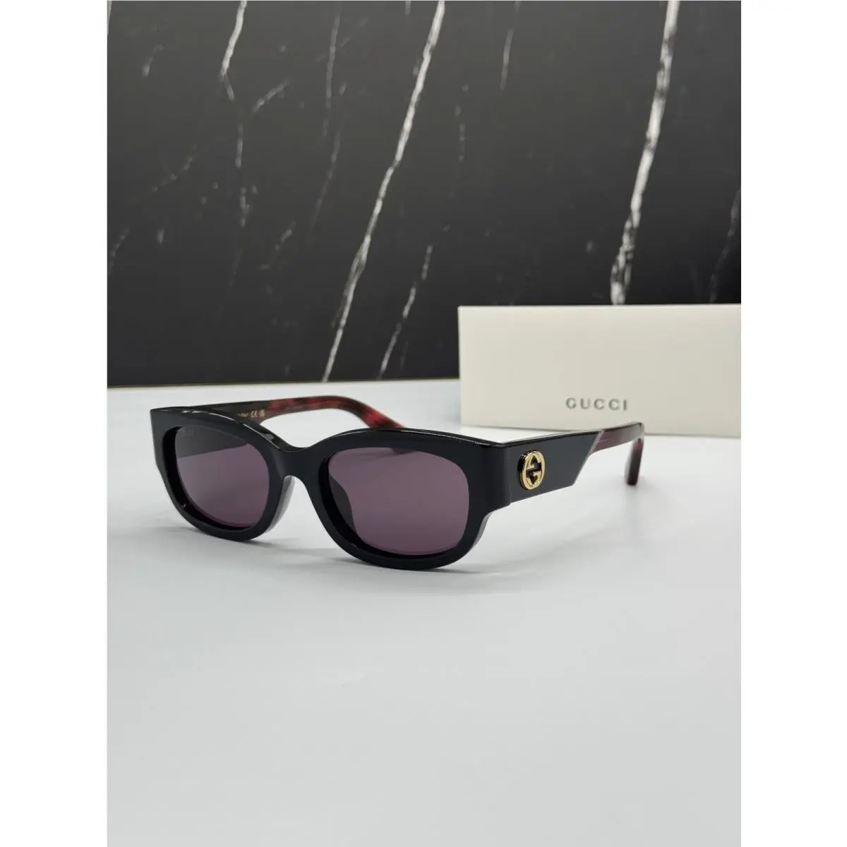 Gucci GG1667SK 003 Sunglasses Black Havana Violet Unisex Eyewear