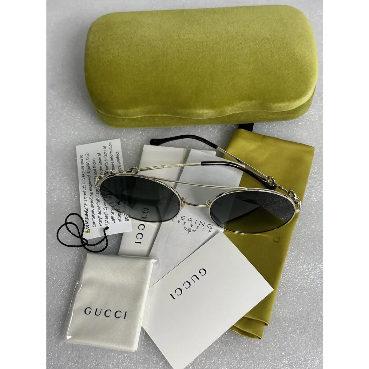 Gucci GG0878S 001 Gold Havana Frame Grey Lens 59-20-140 Sunglasses GG 0878