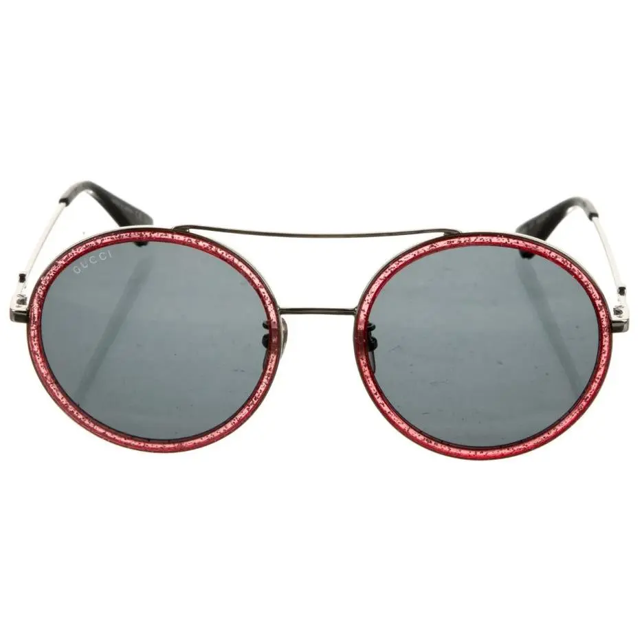 Gucci GG0061s Interlocking G Logo Round Sunglasses