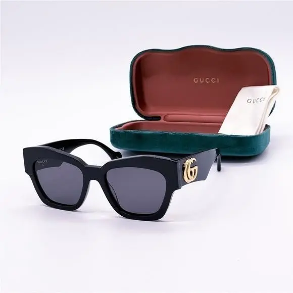 Sunglasses GG1422S 001 Women Square Black Eyewear  by Gucci