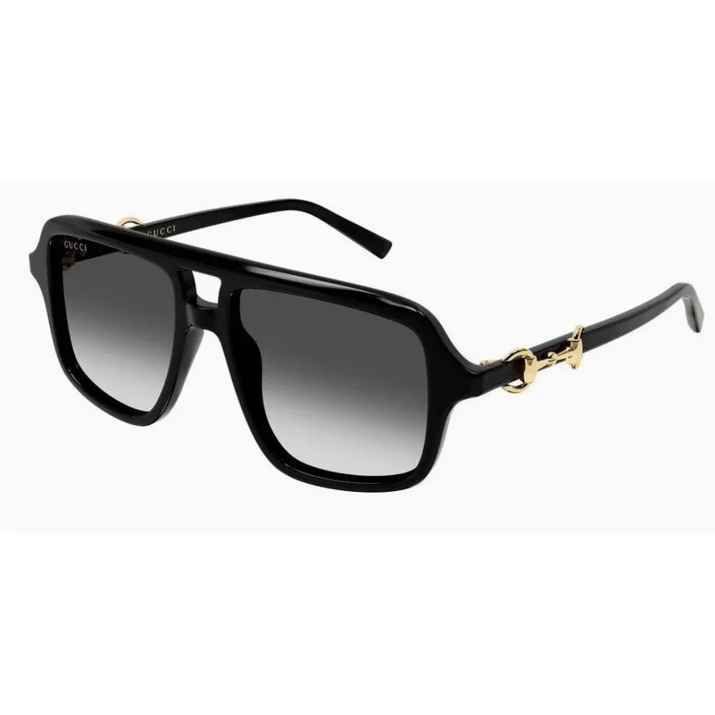 GG2052S-007 Black Gold Sunglasses 55-16-145 by Gucci
