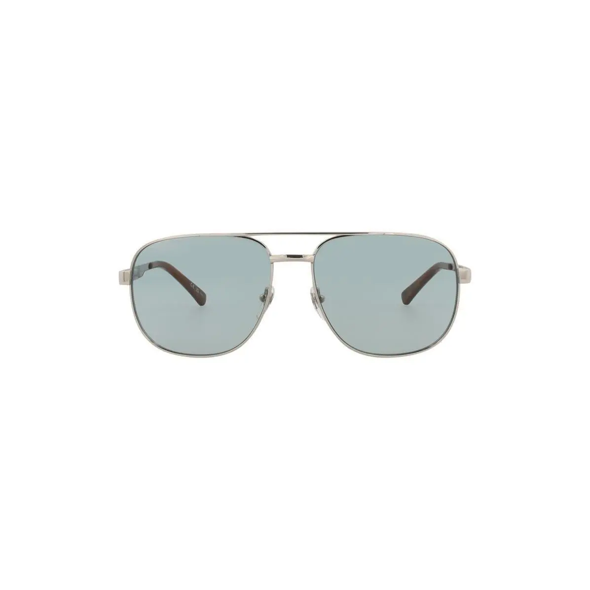 Men 60mm Pilot Sunglasses Silver Silver Green by Gucci