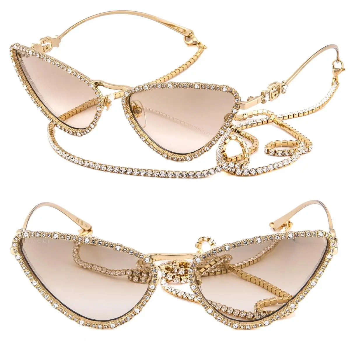 GG1569S 1569 Gold Detachable Crystal Tennis Chain Necklace 003 Sunglasses by Gucci