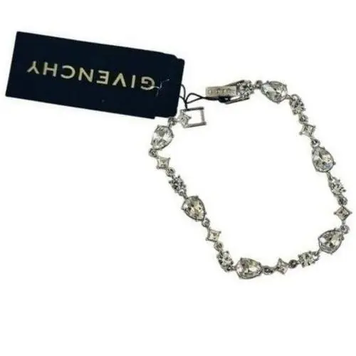 Givenchy Tennis Flex Bracelet Crystal Rhinestone Silver High End Designer 7
