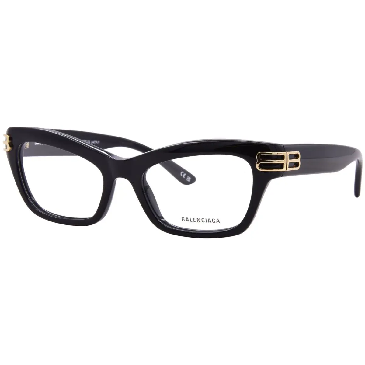 Balenciaga BB0435O 001 Eyeglasses Women`s Black Full Rim Cat Eye 54mm