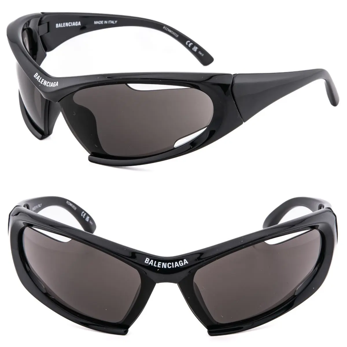Balenciaga Dynamo 0318 Black 001 Fashion Demna Mask Wrap Sunglasses BB0318S