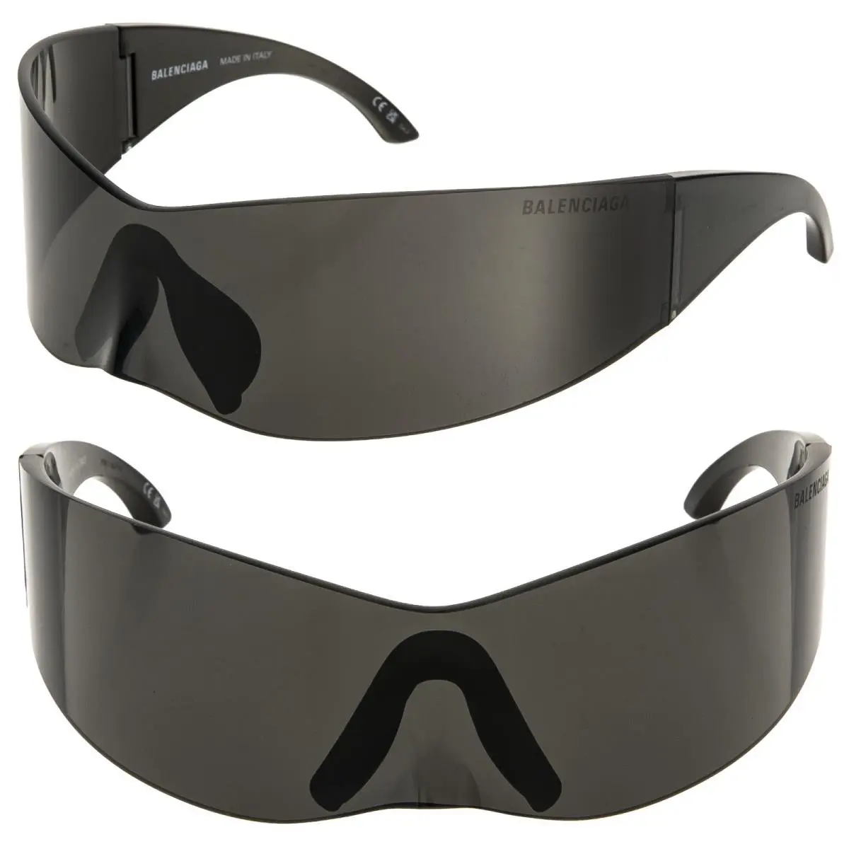 Balenciaga BB0299S 0299 Panther Mask Wrap Black Bold Runway Unisex Sunglass 001
