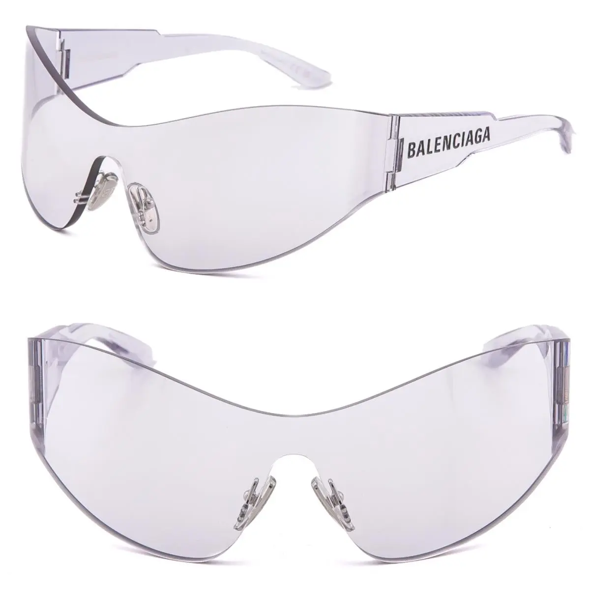 Mono Wrap 0257 Gray Clear Fashion Futuristic Sunglass BB0257S 002 by Balenciaga