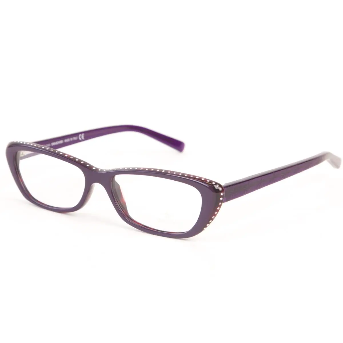 Women`s Crystal Accent Semi-cateye Eyeglass Frames SW5013 081-Purple by Swarovski