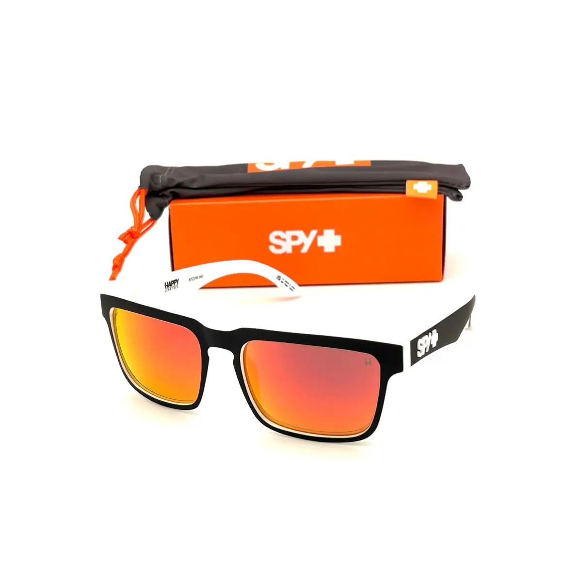 Spy Helm Whitewall / Happy Blue Gray Green with Red Mirror 57mm Sunglasses - Frame: Whitewall, Lens: Happy Gray Green with Red Spectra Mirror