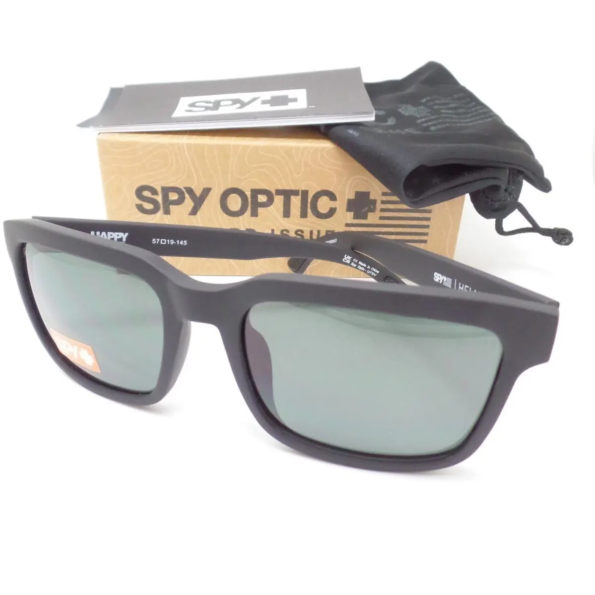 Spy Optics Sosi Helm 2 Soft Matte Black Happy Gray Green Sunglasses