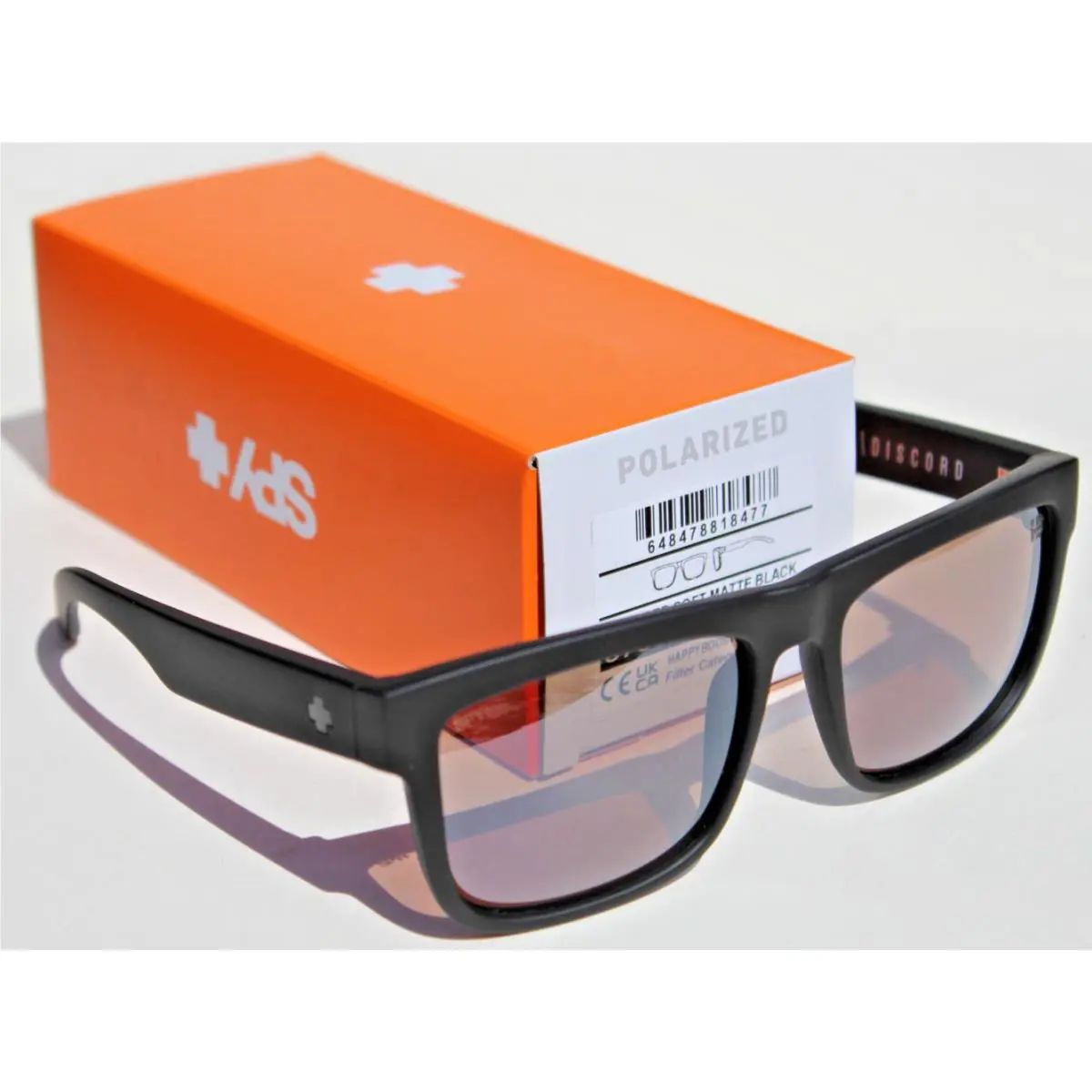 Spy Optics Discord Polarized Sunglasses Soft Matte Black/happy Black Mirror