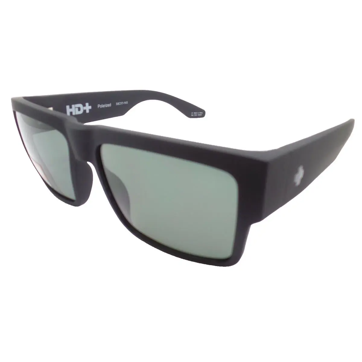 Spy Optics Cyrus Soft Matte Black Gray Green Polarized Sunglasses - Frame: Soft Matte Blk, Lens: Gray Green