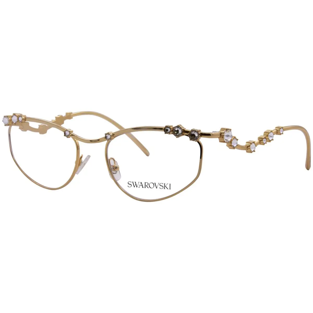 Swarovski SK1015 4004 Eyeglasses Frame Women`s Gold Full Rim Style 55mm