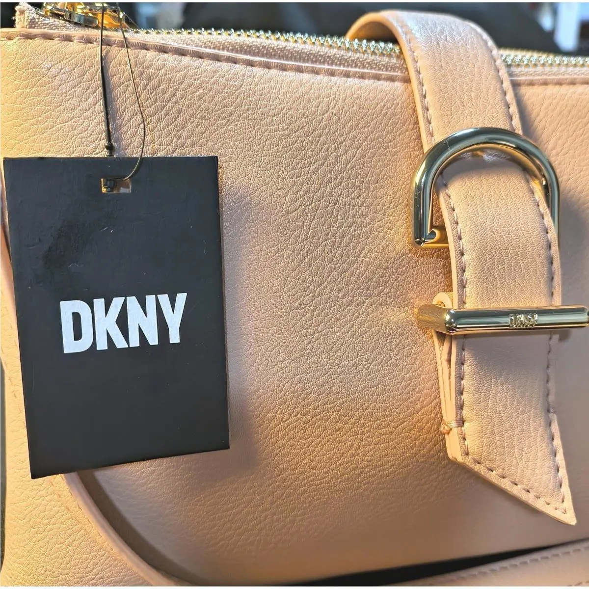 Dkny Deena Satchel Crossbody Bag Pale Pink Leather Gold Tone Hardware