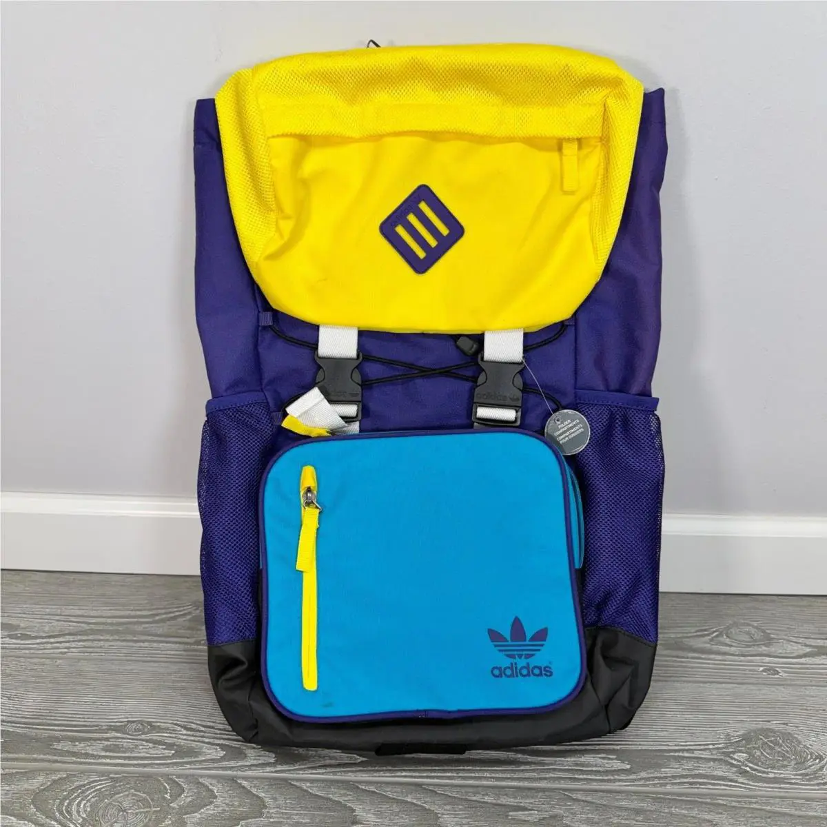 Adidas Backpack Bright Purple Blue Yellow Harajuku Style Japan Exclusive