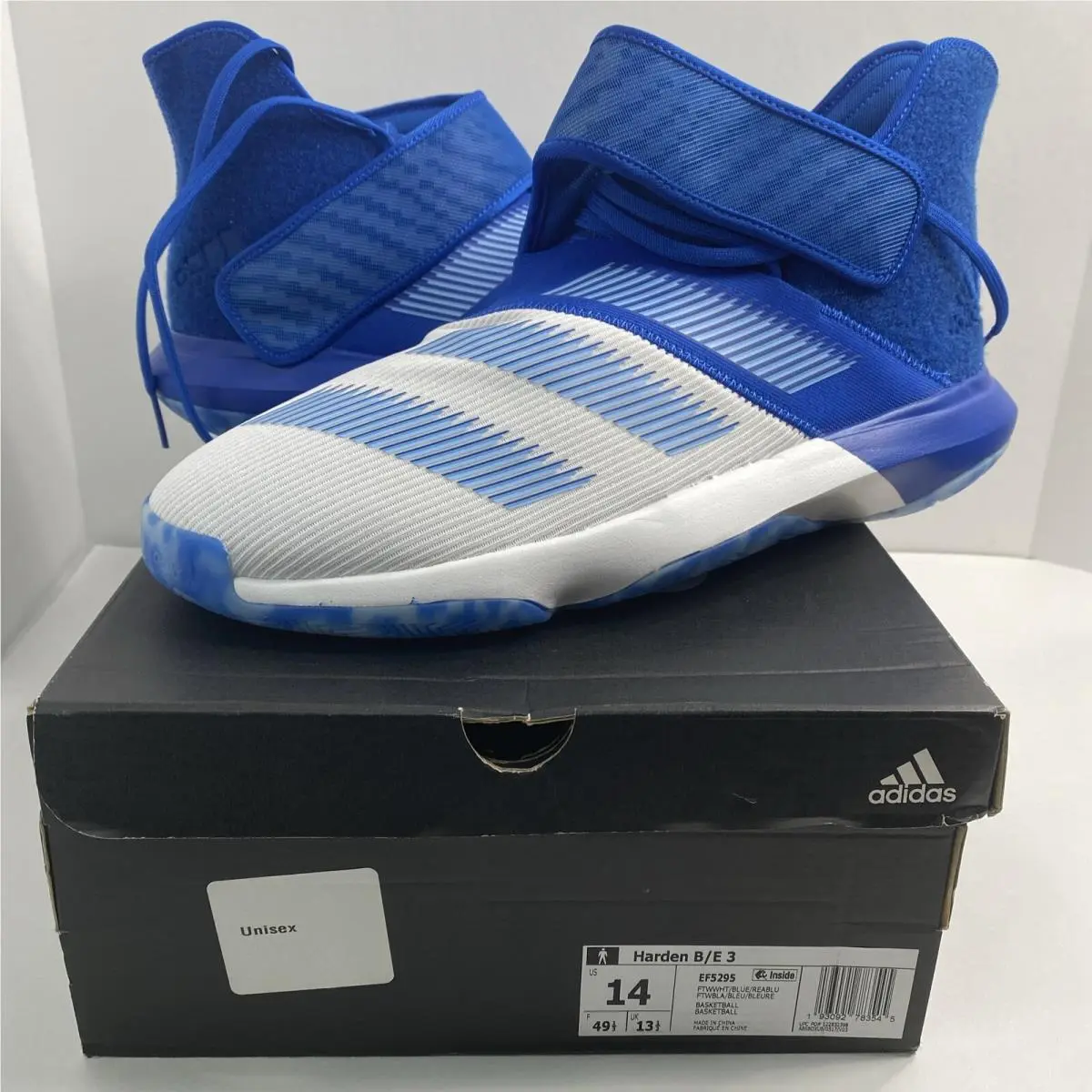 Size 14 - Adidas Harden B/e 3 Basketball Shoes White Blue