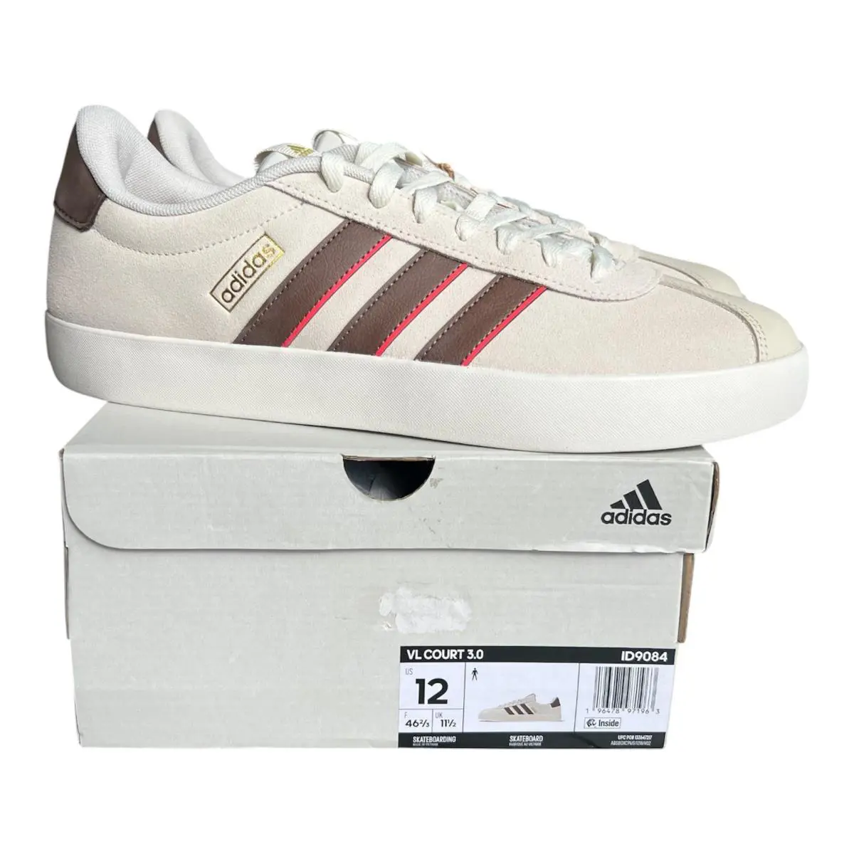 Adidas VL Court 3.0 Size 12 Men`s Athletic Shoes ID9084 - Offwhite
