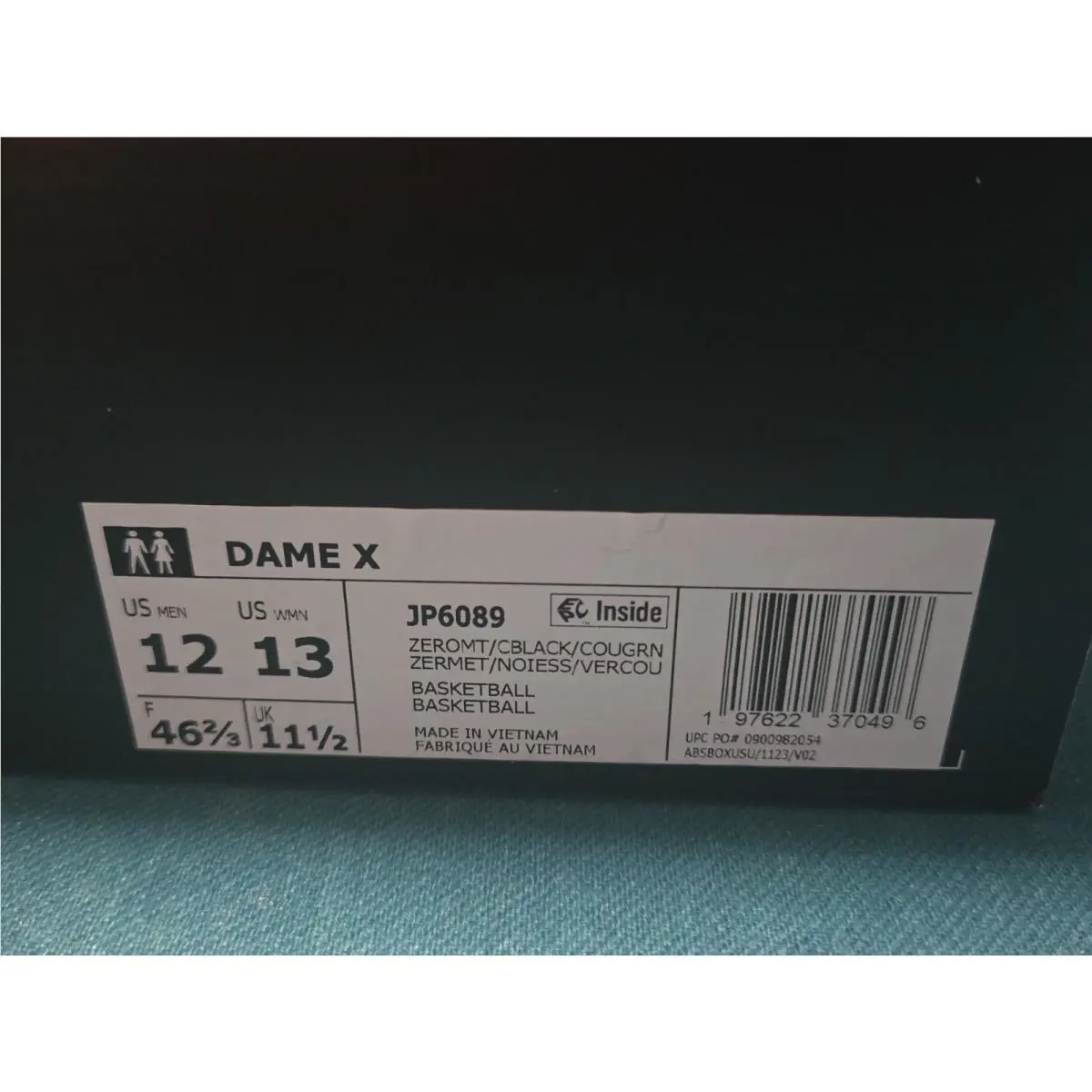 Adidas shoes - adidas Dame X - Dame - Zero Metalic / Core Black / Court Green 6