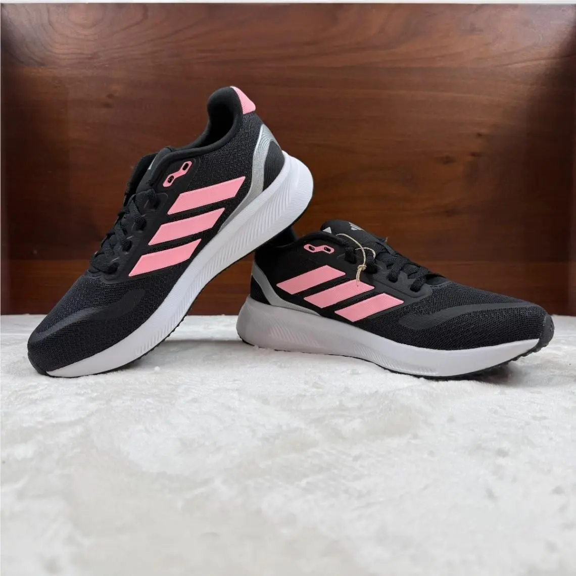 Adidas Run Falcon J - 3.0 K HP5838 Black Pink Womens Sneakers US 5