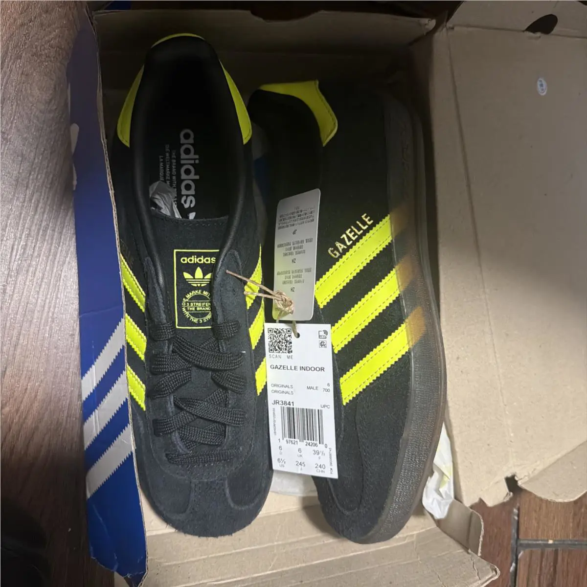Adidas shoes - adidas Gazelle - Gazelle - JR3841 - Black/Yellow/Gum Bottom 0