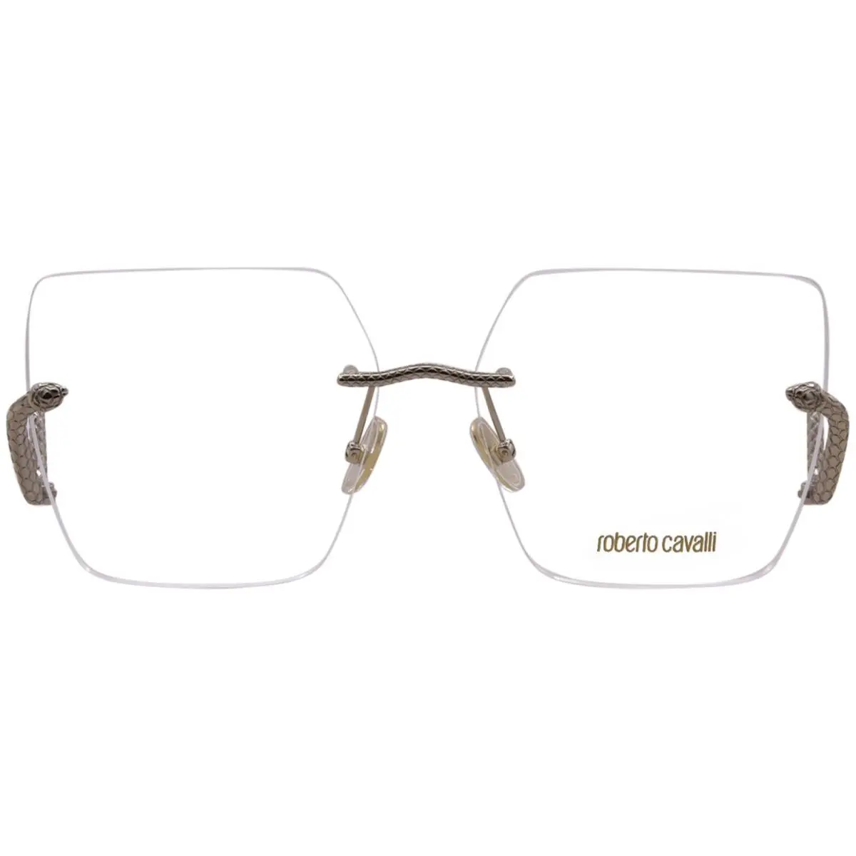 Roberto Cavalli VRC077 0594 Eyeglasses Women`s Light Gold Semi Rim Square 59mm
