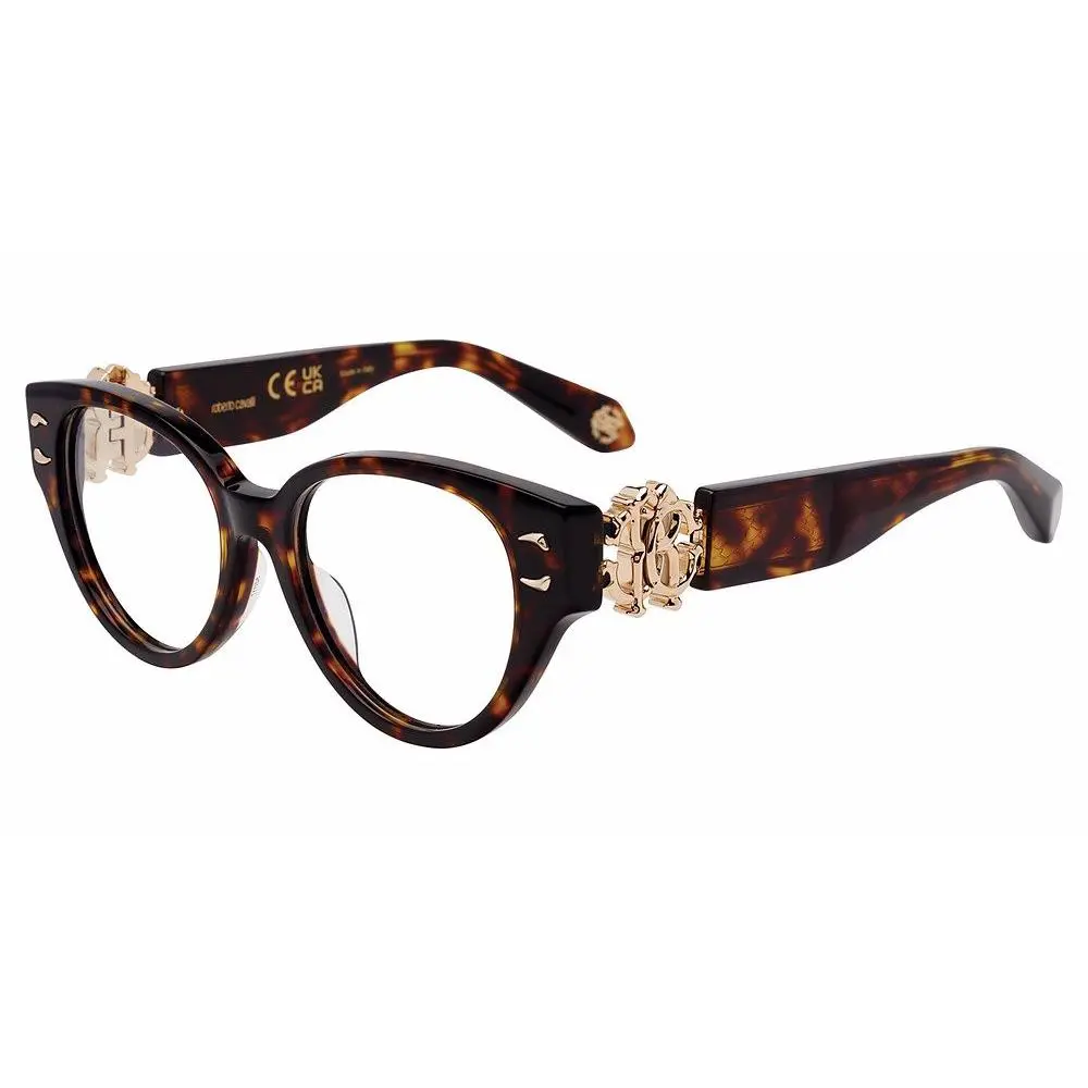Roberto Cavalli VRC076M Eyeglasses Eye Glasses 0743 Brown/yellow Havana Authenti