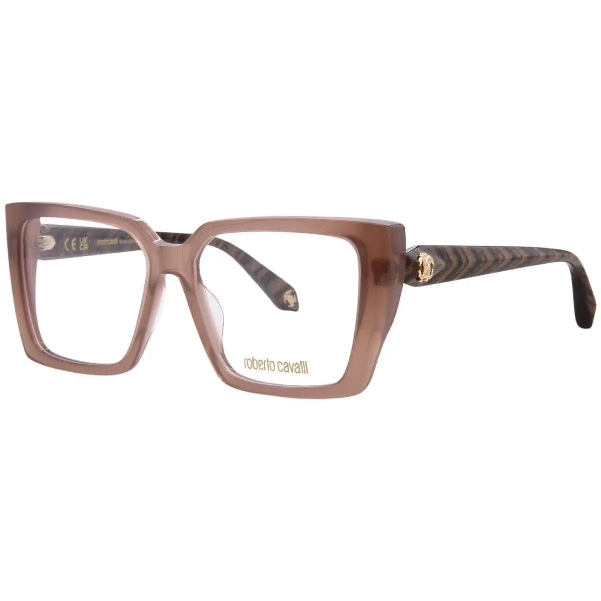 VRC163M 06XM Eyeglasses Frame Women`s Opal Brown Full Rim 54mm by Roberto Cavalli
