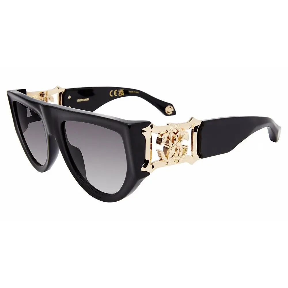 SRC063 Sunglasses 0700 Shiny Black 56mm Unisex by Roberto Cavalli