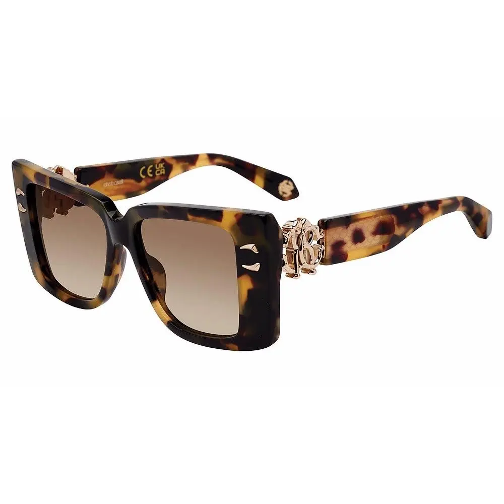 Roberto Cavalli SRC056M Sunglasses 0AGG Shiny Vintage Havana 54mm