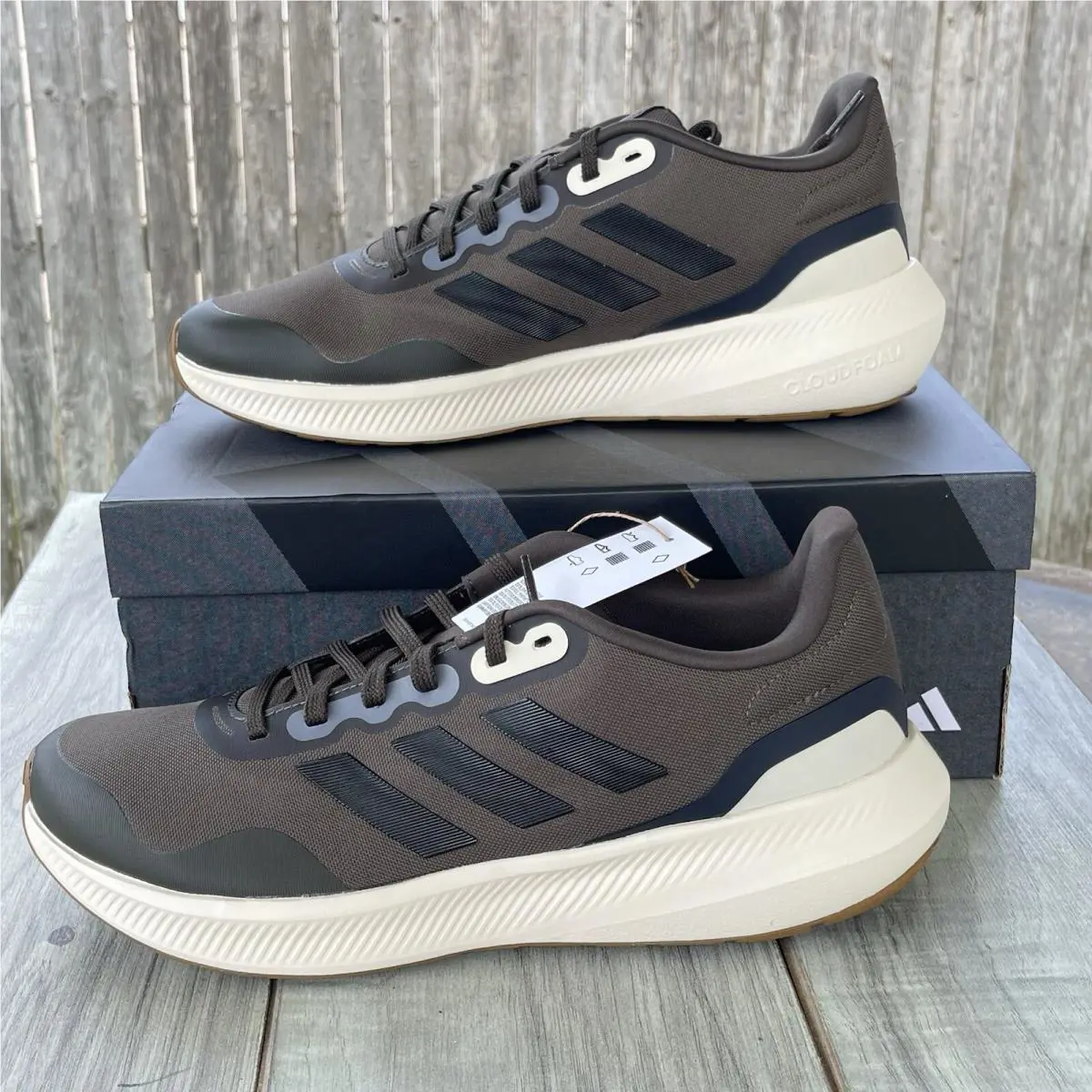 Adidas Runfalcon 3 TR Running Shoes Men 10.5 Olive Green Black Sneakers HP7569