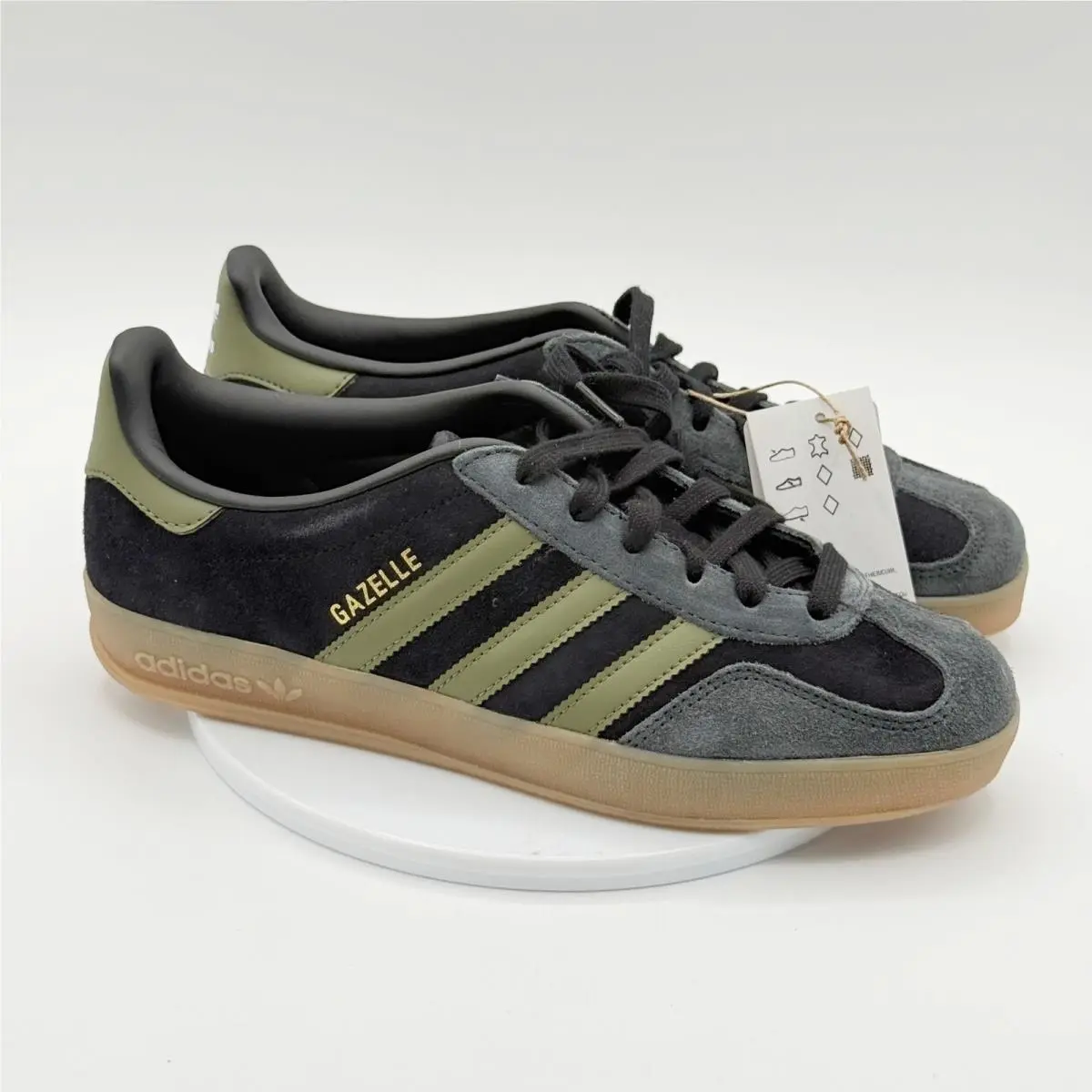 Adidas Gazelle Indoor Size 8 Mens Black Olive Carbon JQ8399