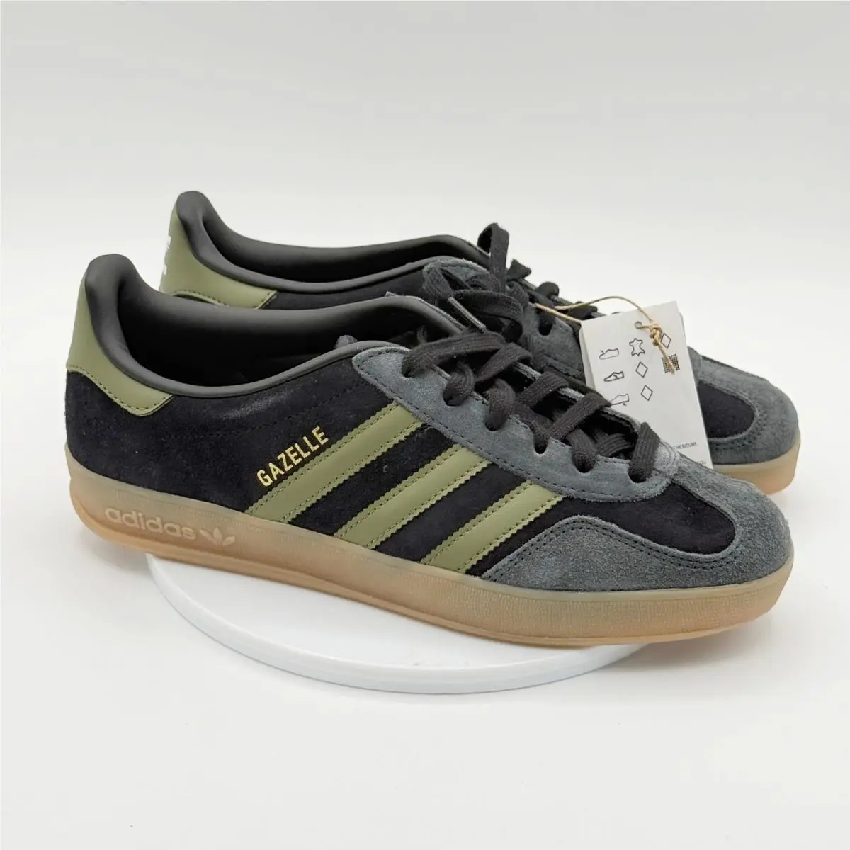 Adidas Gazelle Indoor Size 8 Mens Black Olive Carbon JQ8399