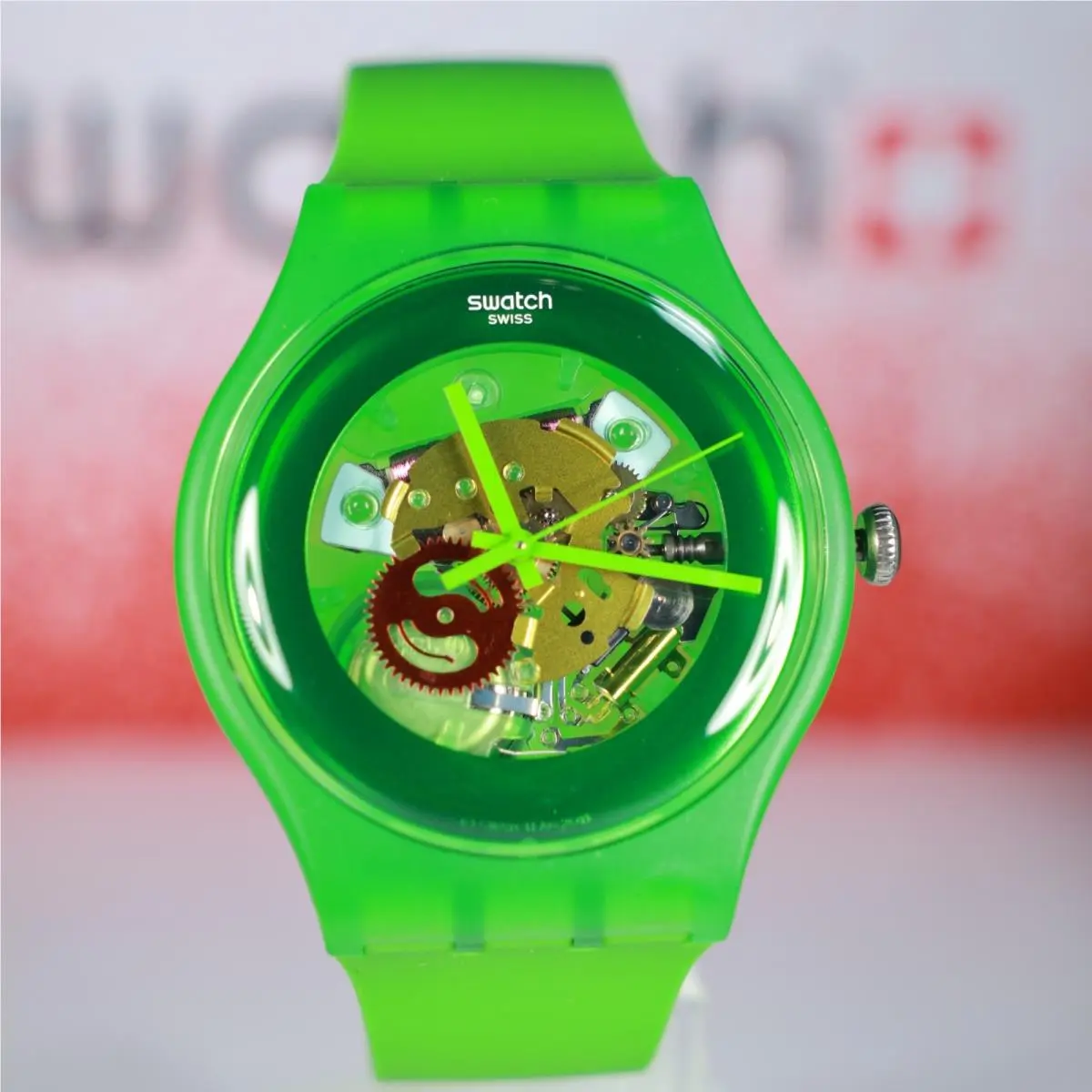 Swiss Made  LIMITED-SUOG103-GREEN Lacquered- 41MM Mixed Colors Gold REd by Swatch