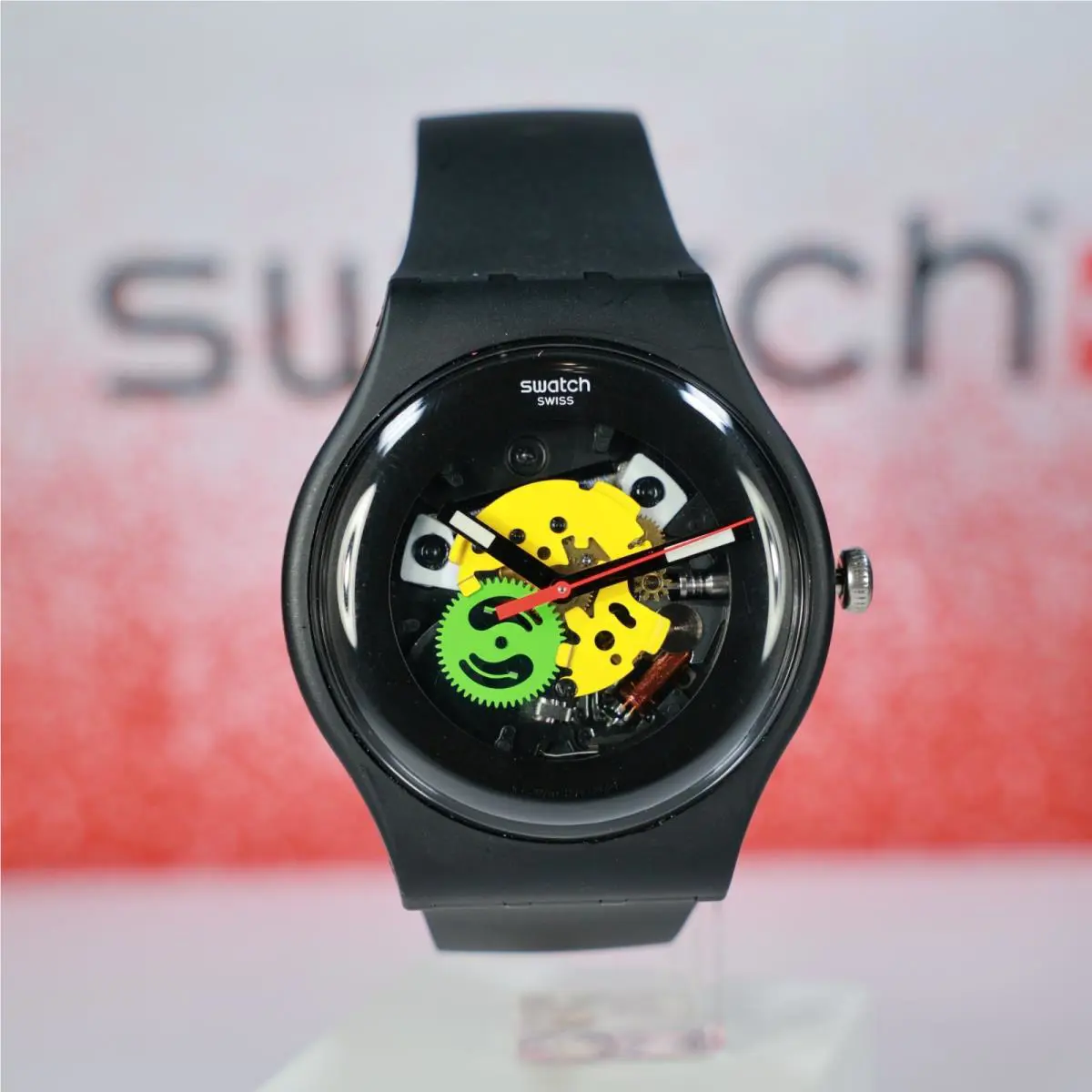 Limited Swiss Made  Black Lacquered SO29B107 Glowing Hands Colors 41MM 3 by Swatch