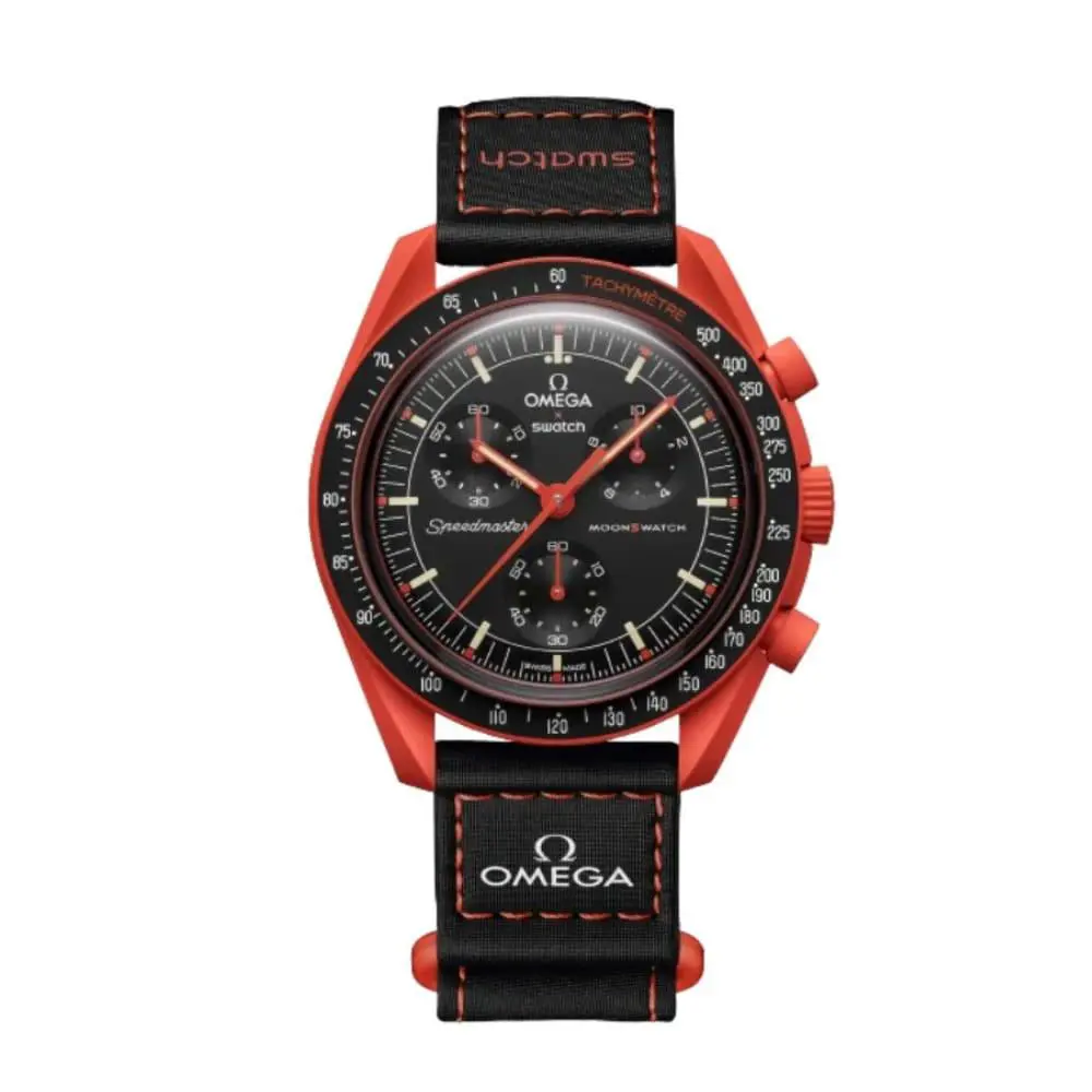 Swatch Omega Mission on Earth Lava Chronograph Men`s Watch